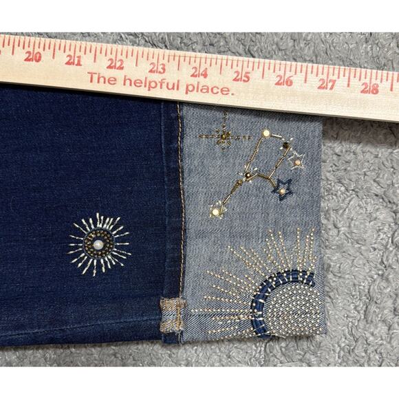 Chicos Celestial Cuff Embroidered Embellished Pull On Ankle Jeggings Sz 14R NWT - Picture 13 of 14